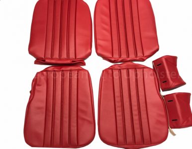 Mercedes 280SL:  Front Seat Cover Set, M. B. Tex Vinyl Red